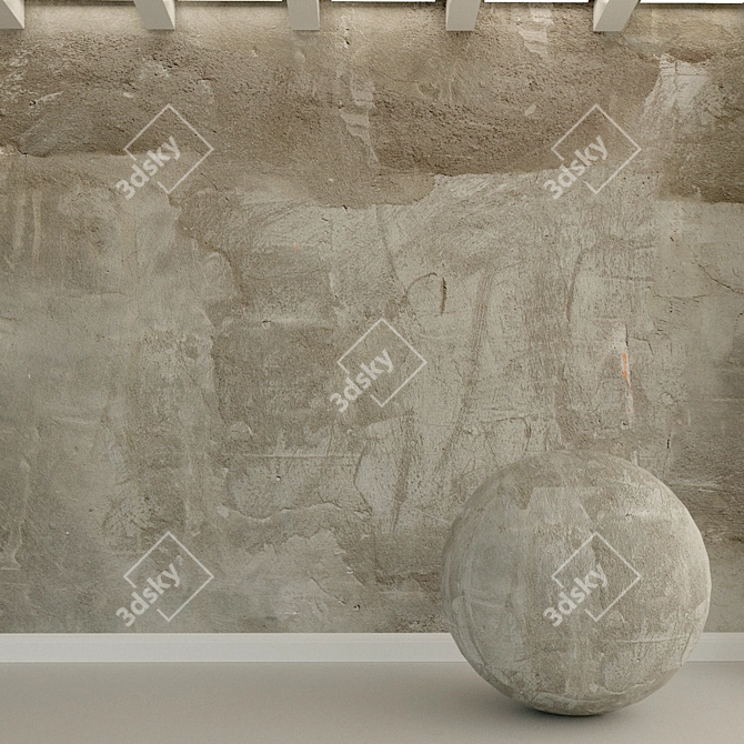 Title: Vintage Concrete Wall Texture 3D model image 1