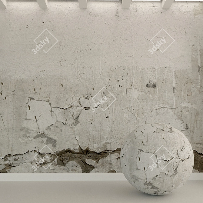 Vintage Concrete Wall Texture 3D model image 1