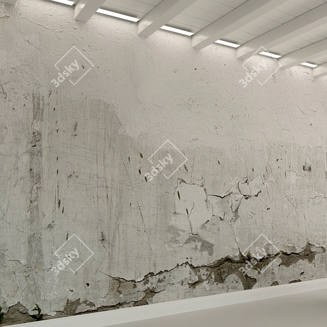 Vintage Concrete Wall Texture 3D model image 3