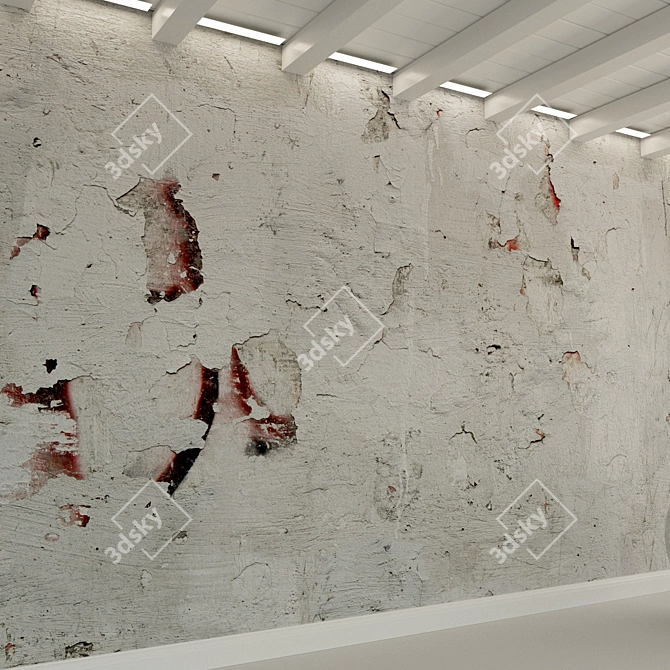 Authentic Concrete Wall Texture 3D model image 3