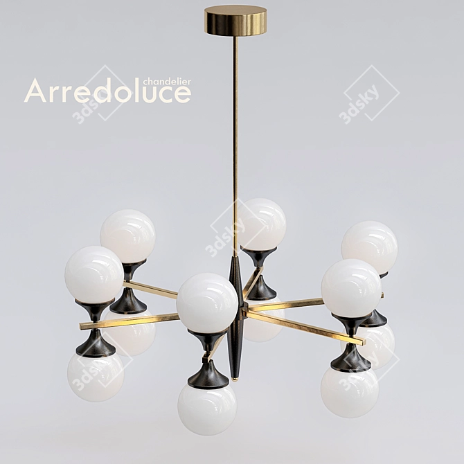 Modern Hanging Chandelier: Ball Valley Arredoluce 3D model image 1