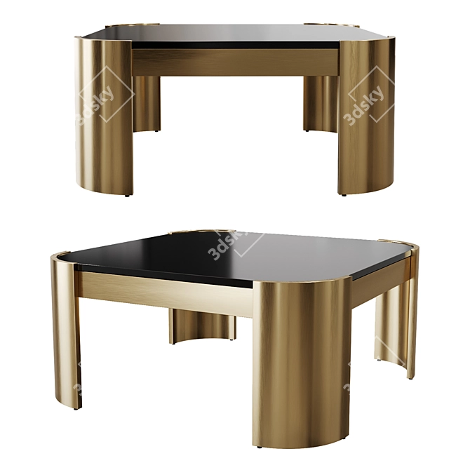 Eichholtz Courrier Brass Coffee Table 3D model image 1
