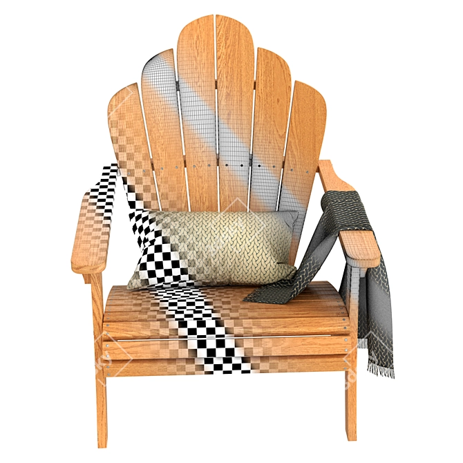 ErgoWood Adirondack Chair - Premium Outdoor Seating 3D model image 3