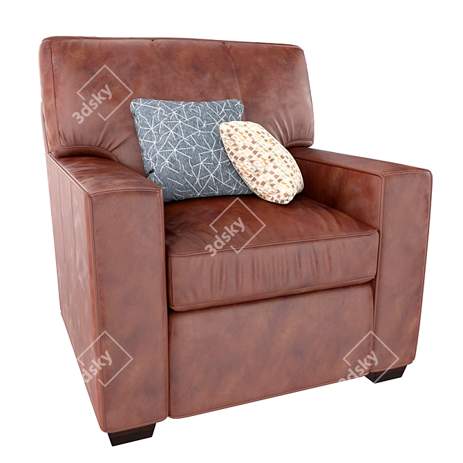 Elegant Leather Chair: Brentwood Square 3D model image 1