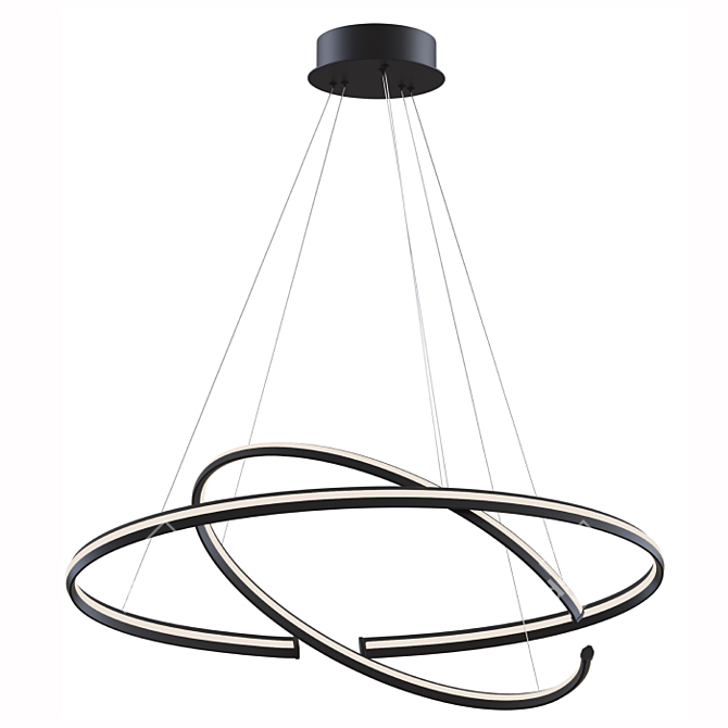Azumi Pendant Lamp: Sleek Black Design 3D model image 1