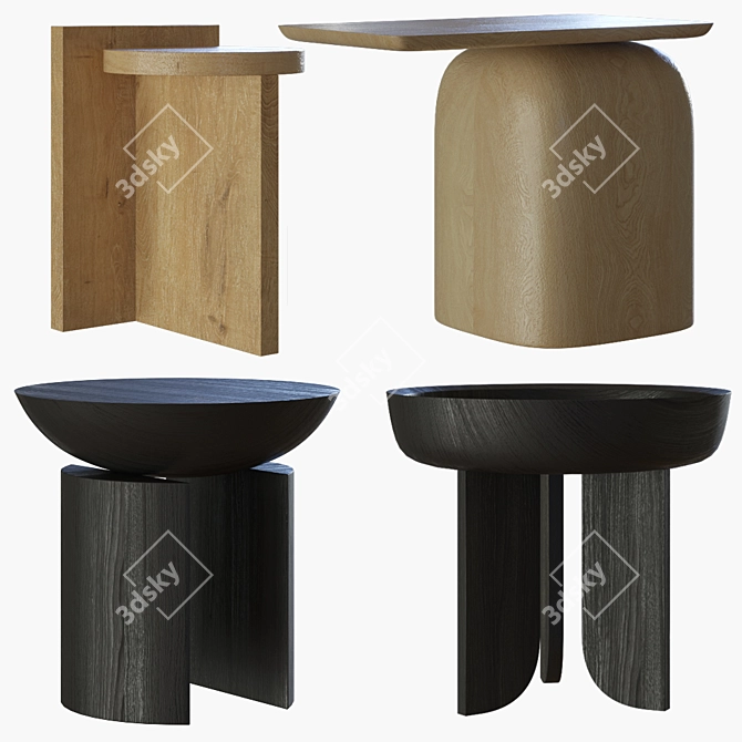 Artistic Side Tables Masterpieces 3D model image 1