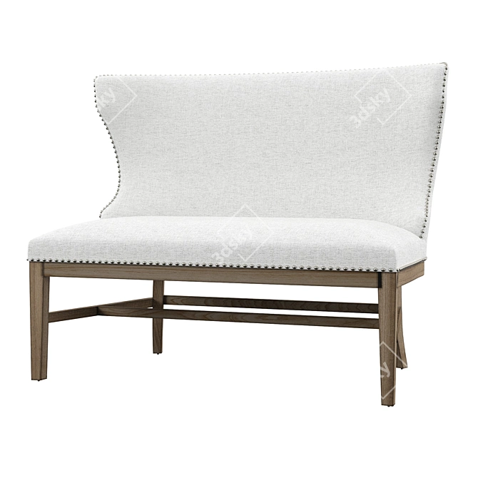 Elegant Upholstered Bench 3D model image 1