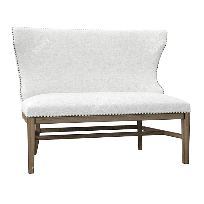 Elegant Upholstered Bench 3D model image 2