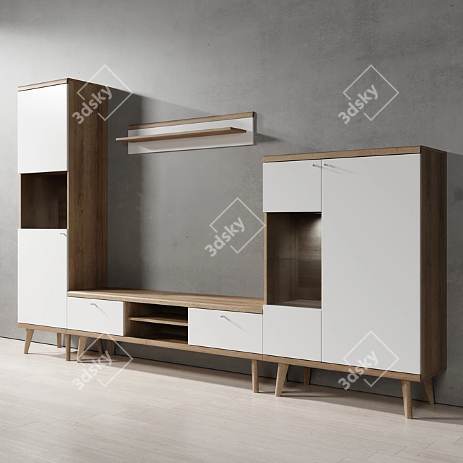 Primo Piaski Wall Unit: Stylish and Functional 3D model image 1