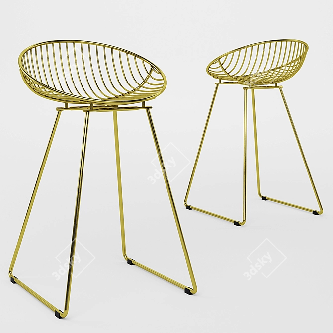 CosmoLiving Ellis Wire Counter Stool 3D model image 1