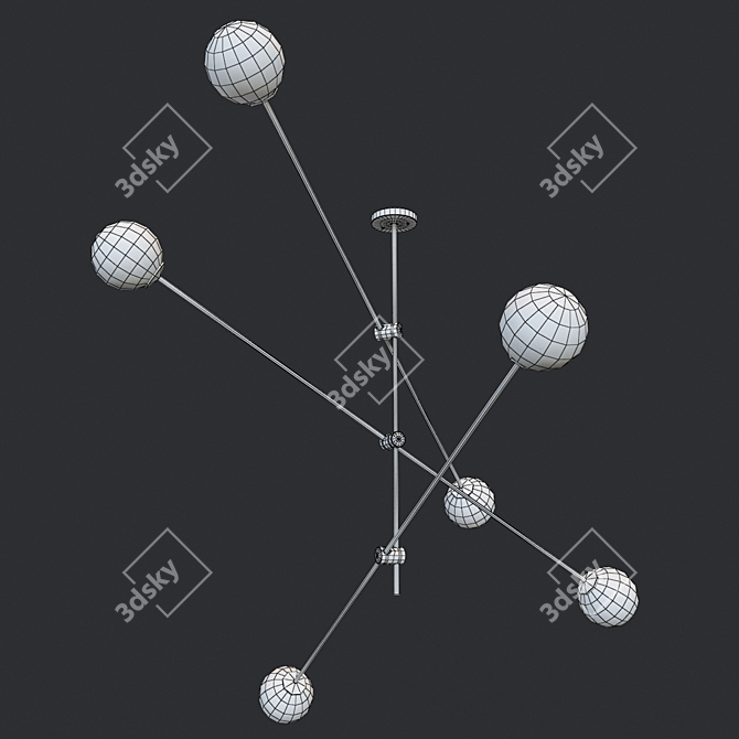 Minimalist Sputnik Pendant Light 3D model image 2