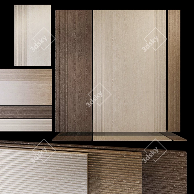 Rustic Wood Wall Panels 3D model image 2