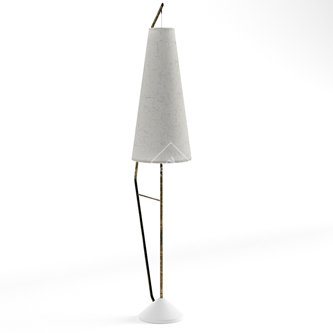 Scandi Mid-Century Floor Lamp 3D model image 1