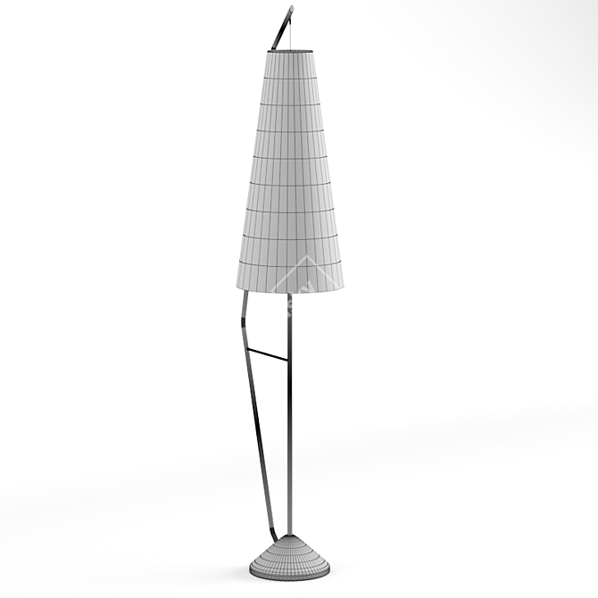 Scandi Mid-Century Floor Lamp 3D model image 3