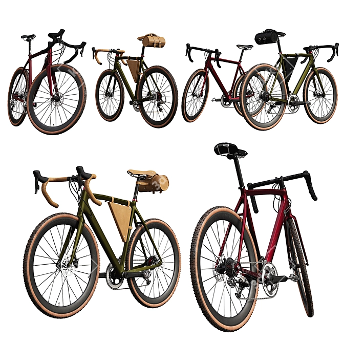Sleek Dual-Tone Urban Bike 3D model image 2