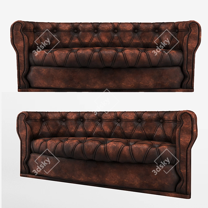 Luxury Leather Sofa 3D model image 1