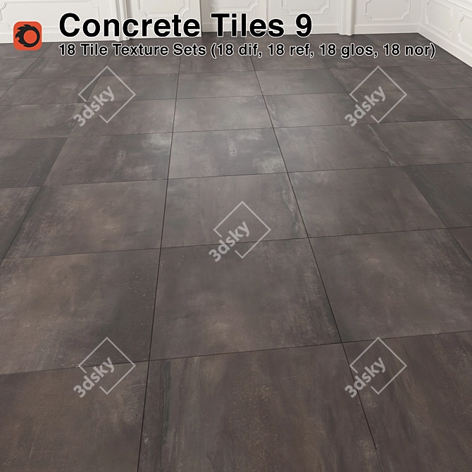 High Quality Concrete Tiles for Corona Renderer 3D model image 1