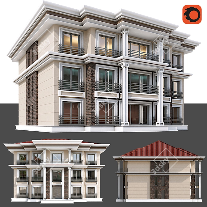 Modern Residence 3D Architecture Model 3D model image 1