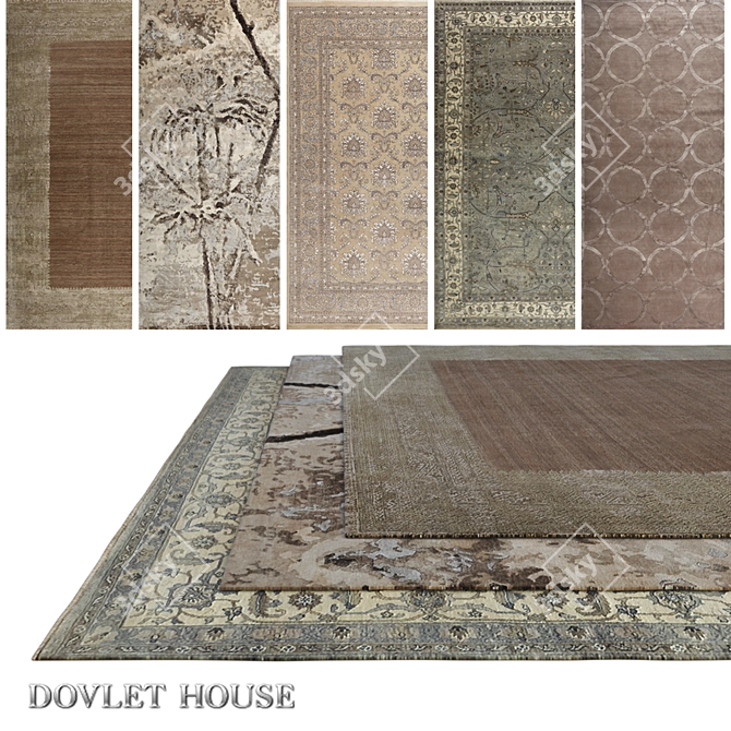 Luxury Carpets: DOVLET HOUSE Collection (5 pcs) 3D model image 1