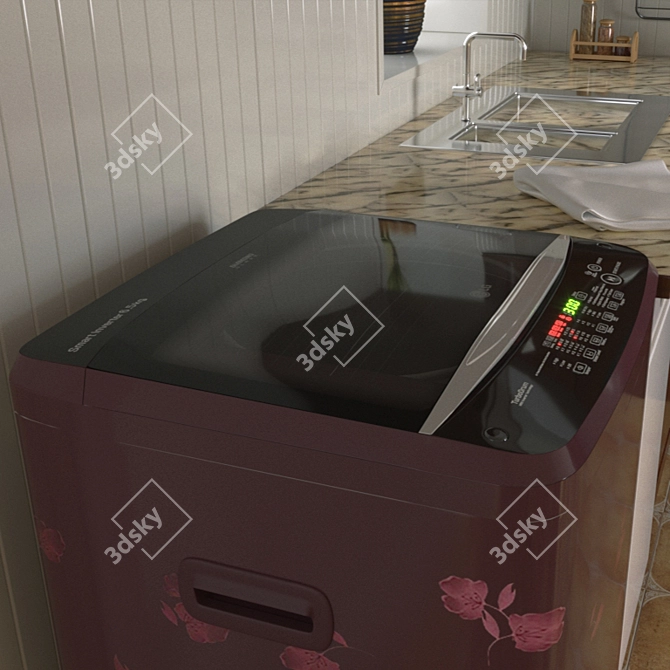 LG t7581nedl8 Washing Machine: High Poly, 71K Polys 3D model image 3