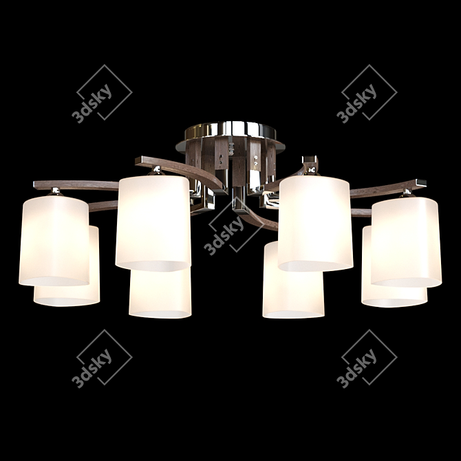 Modern Metal and Glass Chandelier 3D model image 1