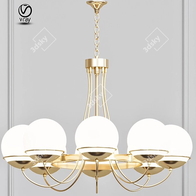 Elegant Crystal Chandelier 3D model image 1