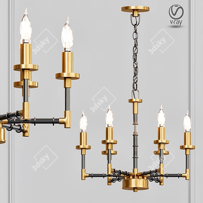 Elegant Crystal Pendant Lighting 3D model image 1