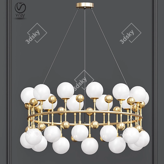 Milky Bubble Chandelier 3D model image 1