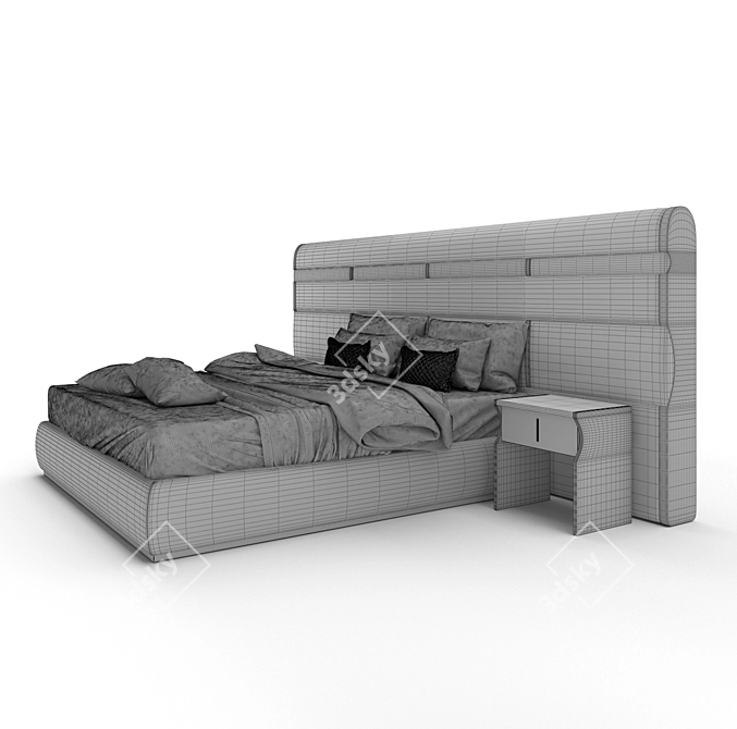 Italian Luxury Bed: Elegant and Spacious 3D model image 3