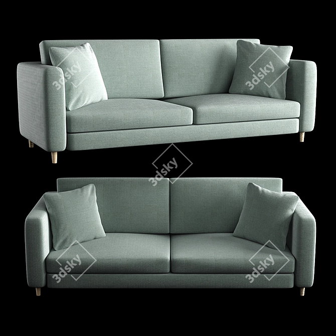 Comfort Bliss: Classic Velvet Sofa 3D model image 1