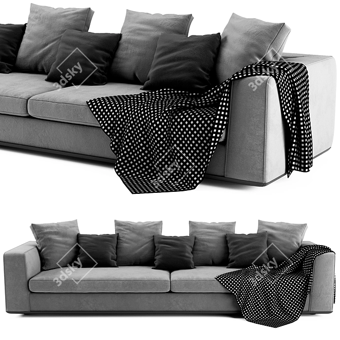 Elegant Minotti Powell Sofa 3D model image 2