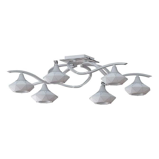 Tesalli VI: Elegant Chrome and Crystal Ceiling Light 3D model image 3