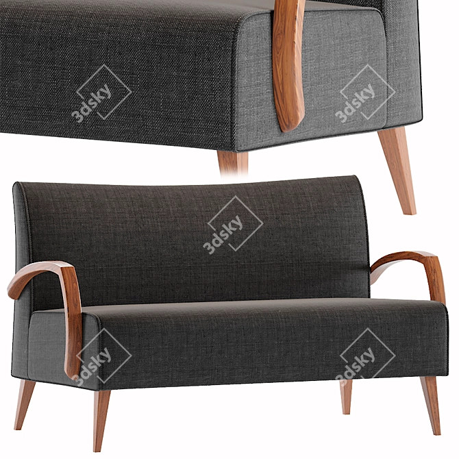 JMS Cassis 3-Seater Sofa: Modern Elegance for Your Living Space 3D model image 1