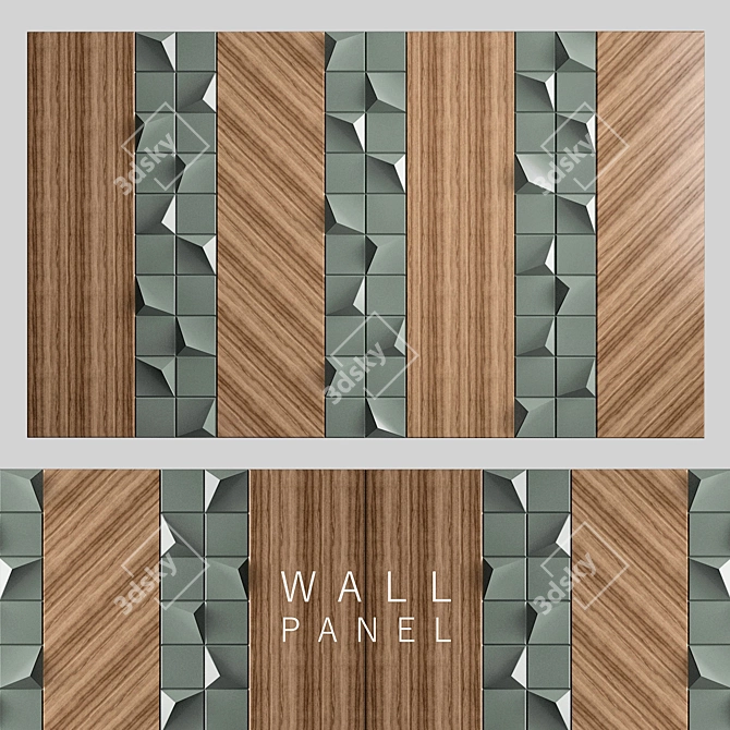 Modern Wall Panel 3D Model 3D model image 1