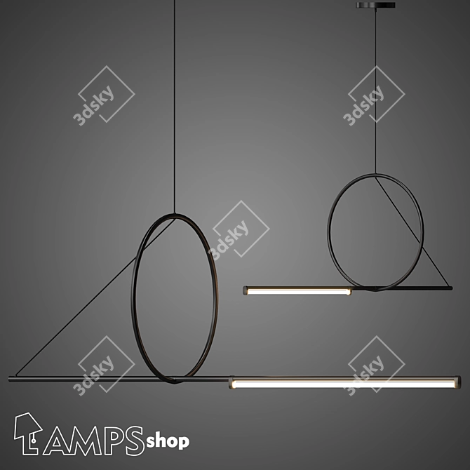 Nordic Art Chandelier: Elegant & Modern Lightning 3D model image 1