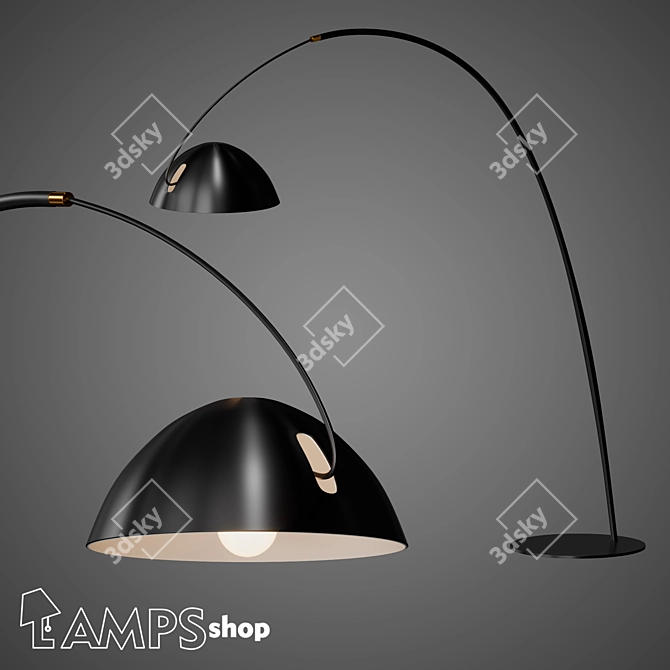 Elegant Parabole Lamp 3D model image 1