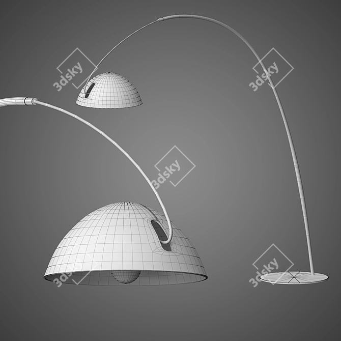 Elegant Parabole Lamp 3D model image 2