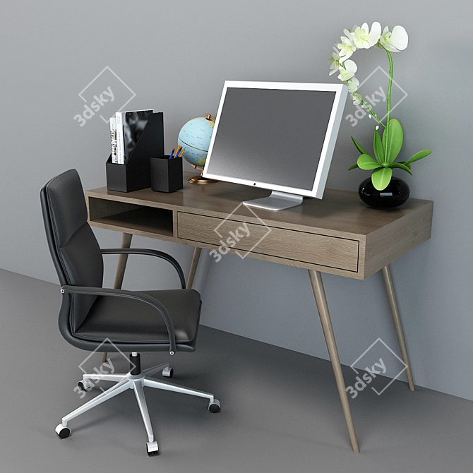 Elegant Office Furniture – Boost Productivity 3D model image 1