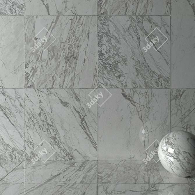 3K HD Statuario Select Wall Tiles 3D model image 2