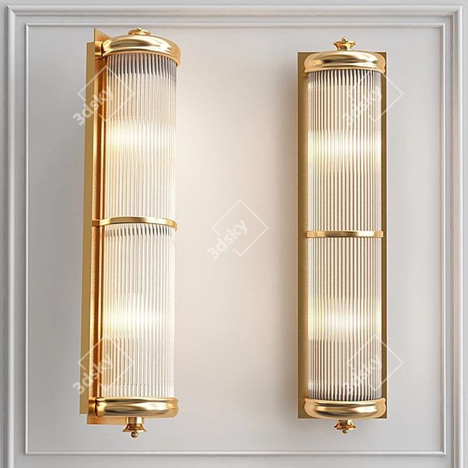 Glorious XL Brass Wall Lamp 3D model image 1