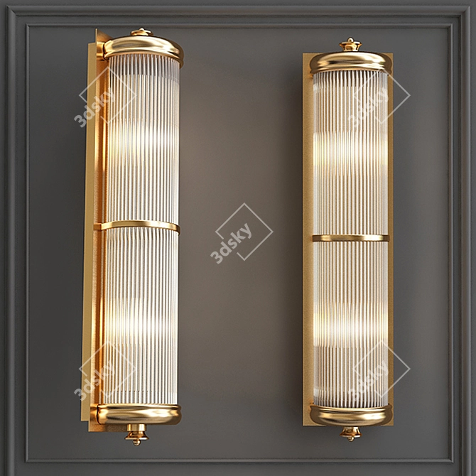 Glorious XL Brass Wall Lamp 3D model image 2