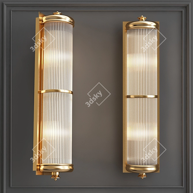 Glorious XL Brass Wall Lamp 3D model image 5