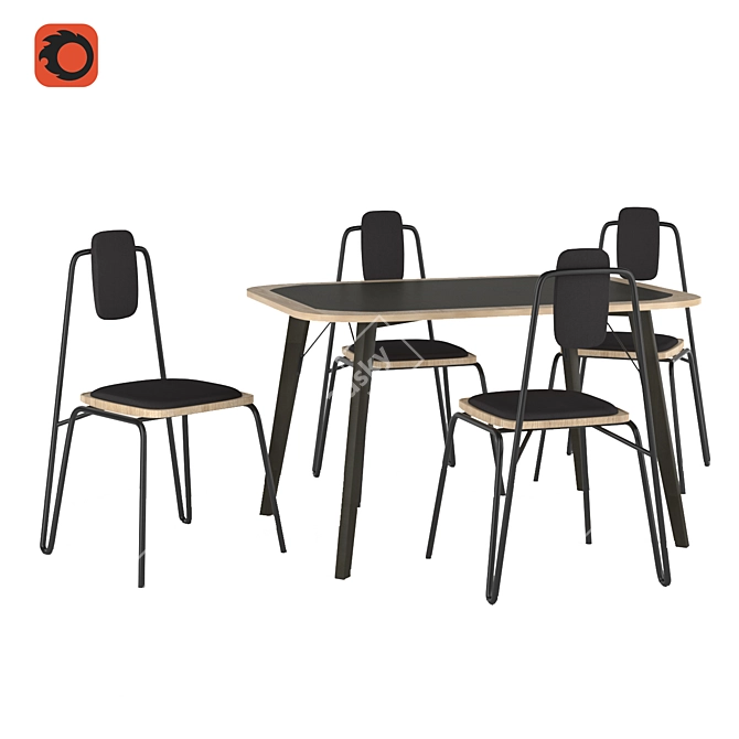 Modern MIO Chair and MONI Table 3D model image 1