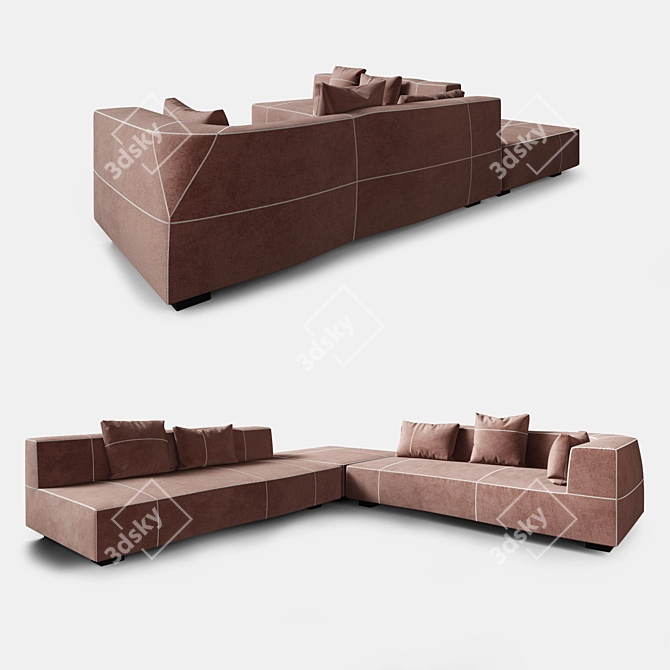 Chelini Sofa: Elegant and Spacious 3D model image 1