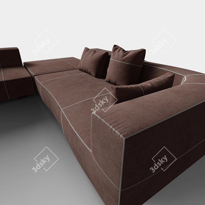 Chelini Sofa: Elegant and Spacious 3D model image 2