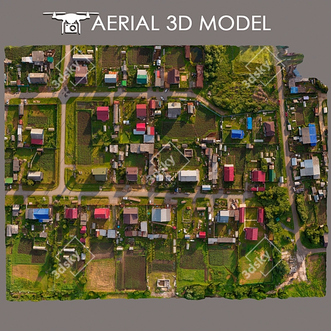 Title: Aerial Scan 14 - High-Resolution Drone Terrain Model 3D model image 3