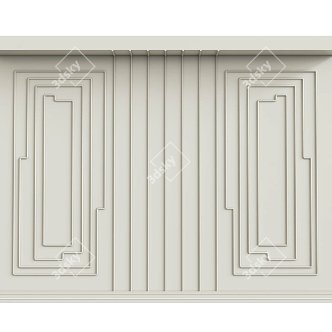 Elegant Wall Moulding Tiles 3D model image 1