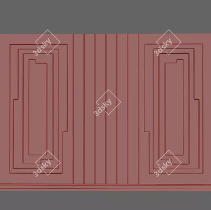 Elegant Wall Moulding Tiles 3D model image 2