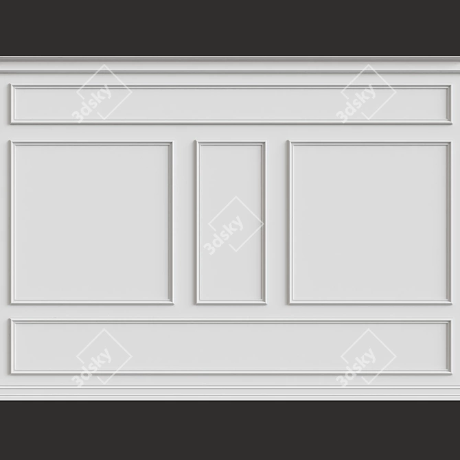 Elegant Wall Moulding: Stunning 3DMax Design 3D model image 1