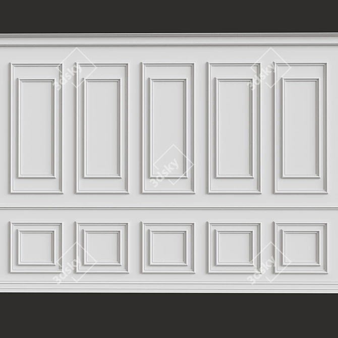 Elegant Wall Moulding: Perfect for 3DMax 3D model image 1
